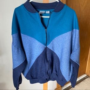 Vintage Activewear Colourblock Zip-Up Sweater